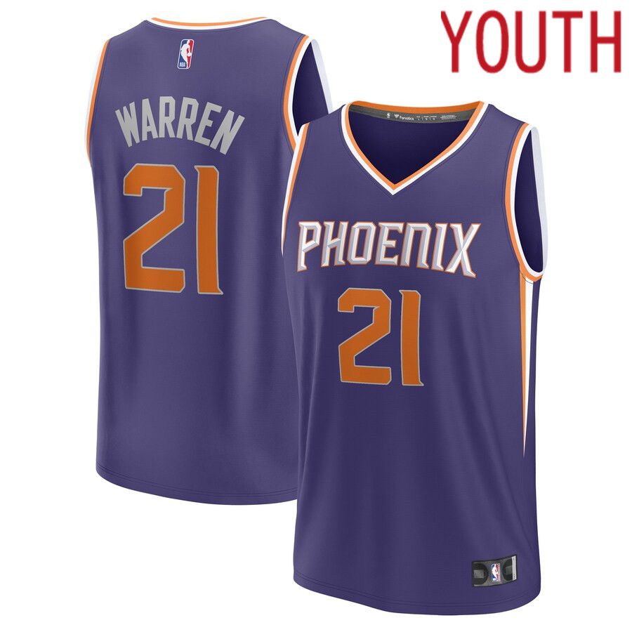 Youth Phoenix Suns 21 TJ Warren Fanatics Branded Purple Fast Break Player NBA Jersey